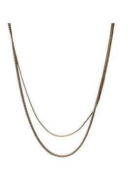Vintage Chain Necklaces Set of Two Gold Tone Layering Minimalist Fashion Jewelry
